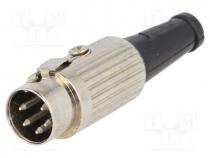 Plug, DIN, male, PIN  5, Layout  240, straight, for cable, soldering