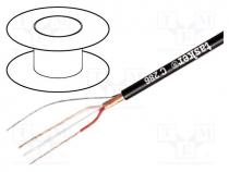 TAS-C286BK - Wire microphone cable, 2x0,22mm2, black, OFC, PVC FirestoP®