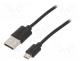 USB-A/MICRO-005-BK - Cable, USB 2.0, USB A plug,USB B micro plug, 0.5m, black