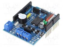 DC-motor driver, L298N, 2A, 4.8....46V, Channels  2