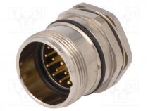 PXMBNI23FPM19ASC - Connector  M23, socket, PIN  19(3+16), male, soldering, straight, 8A