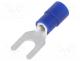 Fork terminal, M4, Ø  4.3mm, 1.04÷2.63mm2, crimped, for cable, blue