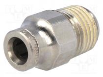   - Push-in fitting, straight, Mat  nickel plated brass