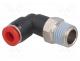 Pneumatics - Push-in fitting, angled, Mat  PBT, Thread  BSP 1/4"