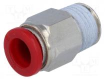 Push-in fitting, straight, Mat  PBT, Thread  BSP 1/4"