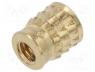 Threaded insert, brass, without coating, M2,5, L  5.2mm