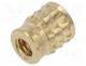 KVT-001M2.5 - Threaded insert, brass, without coating, M2,5, L  5.2mm