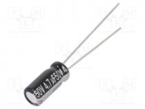 Capacitor  electrolytic, THT, 4.7uF, 50VDC, Ø5x11mm, Pitch  2mm