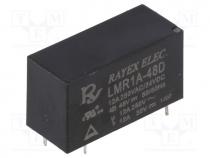 Relay  electromagnetic, SPST-NO, Ucoil  48VDC, 12A/250VAC, 12A