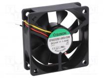 Fan  DC, axial, 24VDC, 60x60x20mm, 39.07m3/h, 34.5dBA, ball bearing