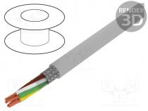  - Wire, BiT LiYCY, 6x0,5mm2, tinned copper braid, PVC, grey, CPR  Eca