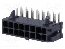 MX-43045-1600 - Socket, wire-board, male, Micro-Fit 3.0, 3mm, PIN  16, THT, 5A, 600V