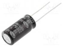 RD1A228M10020BB - Capacitor  electrolytic, THT, 2200uF, 10VDC, Ø10x20mm, Pitch  5mm