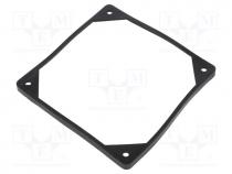 Fan protector - Mounting gasket, Ømount.hole  5mm, black, Shore hardness  40