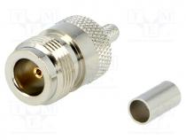 NC-103 - Plug, N, female, straight, RG58, IDC,crimped, for cable