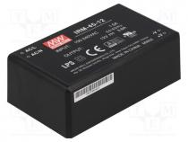IRM-45-12 - Power supply  switched-mode, modular, 45.6W, 12VDC, 3.8A, OUT  1