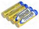 Alkaline Batteries - Battery  alkaline, 1.5V, AAA, Batt.no  4, Ø10.5x44.5mm