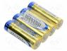 Alkaline Batteries - Battery  alkaline, 1.5V, AA, Batt.no  4, Ø14.5x50mm