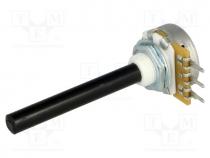 Resistor Variable - Potentiometer  shaft, single turn, 10k, 20%, 0.2W, logarithmic