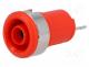 Socket, 4mm banana, 10A, 60VDC, Cutout  Ø12.2mm, red, insulated