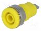 BS-324-LG-Y - Socket, 4mm banana, 32A, yellow, nickel plated, on panel, 23.5mm