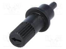 Knob, shaft knob, black, 20mm, Works with  CA9M