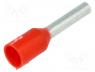 Tip  bootlace ferrule, insulated, copper, 1mm2, 8mm, tinned