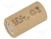 Rechargeable Batteries - Re-battery  Ni-MH, SubC, 1.2V, 3000mAh, Ø22x42mm