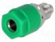 PJ3230-G - Socket, 4mm banana, 36A, 60VDC, Cutout  Ø8mm, green, nickel plated