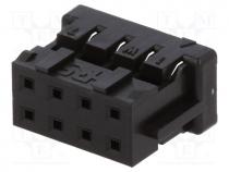 Connector - Plug, wire-board, female, DF11, 2mm, PIN  8, w/o contacts, for cable