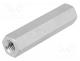 Screwed spacer sleeve, 5mm, Int.thread  M2, hexagonal, steel, zinc