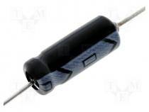 CE-2200/25A - Capacitor  electrolytic, THT, 2200uF, 25VDC, Ø16x30mm, Leads  axial