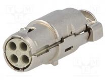 Connector  HDC, female, Han Modular Quintax, PIN  4, shielded