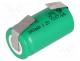 ACCU-J-SC2400-BL - Re-battery  Ni-MH, SubC, 1.2V, 2400mAh, soldering lugs, Ø22x44mm