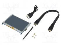 Display  TFT, 5", 800x480, Illumin  LED, 121x89.55mm, 3.3....5VDC