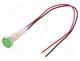 Indicator - Indicator  LED, flat, 110VDC, 110VAC, Cutout  Ø10mm, 200mm leads