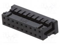 DF11-18DS-2C - Plug, wire-board, female, DF11, 2mm, PIN  18, w/o contacts, straight