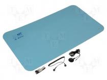 Antistatic Materials - Protective bench kit, ESD, L  1.2m, W  0.6m, Thk  2mm, blue, 1MΩ/km