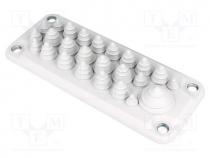 Multigate grommet, light grey, Holes no  25, -40÷100C, UL94V-0