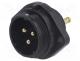 SP2113/P3/2N - SP21, socket, male, PIN  3, IP68, screw terminal, 500V, 1.5mm2, 30A