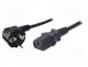 CP095 - Cable, CEE 7/7 (E/F) plug angled,IEC C13 female, 3m, black, 10A