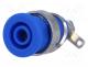 Banana Connector - Socket, 4mm banana, 32A, blue, nickel plated, on panel,screw