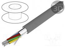 6300/8-SL005 - Wire, Alpha Essential C&C, 8x24AWG, Al-PET foil, PVC, dark grey