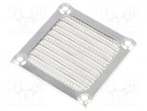 Fan Filter - Guard, metal, 60x60mm, screw, with EMI shielding, A  60mm, B  50mm