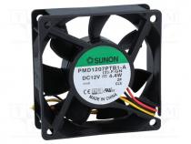 Fan DC - Fan  DC, axial, 12VDC, 70x70x25mm, 83.25m3/h, 45dBA, ball bearing