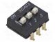 SDA03H1SBD - Switch  DIP-SWITCH, Poles number  3, ON-OFF, 0.025A/24VDC, Pos  3