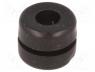 Cable strain relief - Grommet, Ømount.hole  6mm, Øhole  4mm, PVC, black, -30÷60°C, UL94