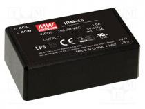 IRM-45-5 - Power supply  switched-mode, modular, 40W, 5VDC, 8A, OUT  1, 230g