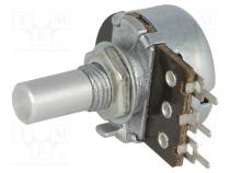 Resistor Variable - Potentiometer  shaft, single turn, 1k, 200mW, 20%, THT, 6mm, mono