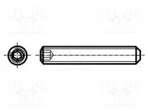 B8X8/BN24 - Screw, M8x8, 1.25, Head  without head, imbus, HEX 4mm, steel